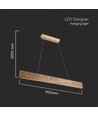 24W LED Designer Pendelleuchte - Holz, 3000K, 1250lm, warmweiß