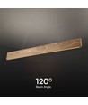 24W LED Designer Pendelleuchte - Holz, 3000K, 1250lm, warmweiß