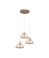 3xE27 Designer Pendelaufhängung Holz - Braun, 26x26cm, 1m Kabel, ohne Leuchtmittel