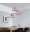 3xE27 Designer Pendelaufhängung Holz - Braun, 26x26cm, 1m Kabel, ohne Leuchtmittel
