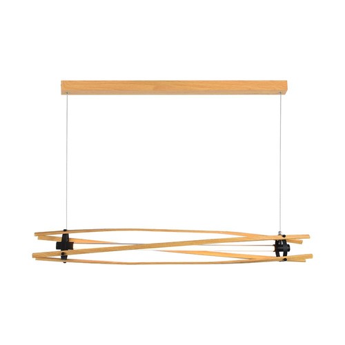 LED Designer-Hängelampe - 3000K, Holz + schwarzes Gehäuse