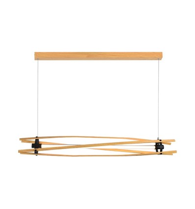 LED Designer-Hängelampe - 3000K, Holz + schwarzes Gehäuse