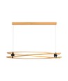 LED Designer-Hängelampe - 3000K, Holz + schwarzes Gehäuse