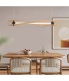 LED Designer-Hängelampe - 3000K, Holz + schwarzes Gehäuse