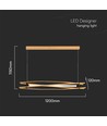 LED Designer-Hängelampe - 3000K, Holz + schwarzes Gehäuse