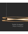 LED Designer-Hängelampe - 3000K, Holz + schwarzes Gehäuse