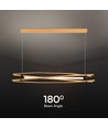 LED Designer-Hängelampe - 3000K, Holz + schwarzes Gehäuse