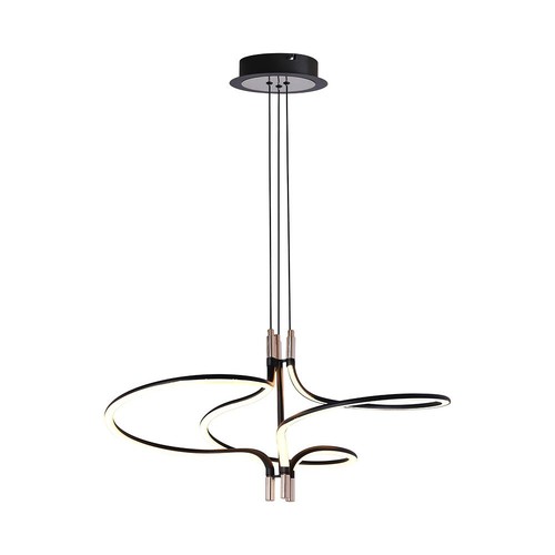 LED Designer-Pendelleuchte - 3000K vergoldet, schwarzes Gehäuse