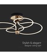 36W LED Designer Pendelleuchte - 4150lm, 3000K, Gold und Schwarz, Deckenleuchte