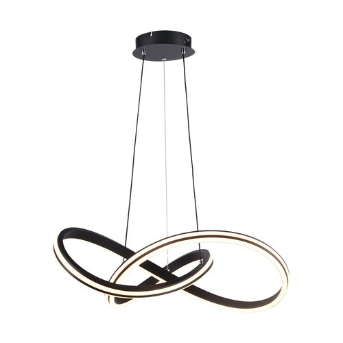 40W LED Designer Pendelleuchte, Ø60cm - 3-in-1 CCT, 4800lm, Schwarz, IP20