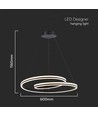 60cm 40W Designer Pendelleuchte - 120lm/W, Schwarz, höhenverstellbar, Metall, inkl. Leuchtmittel