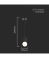 LED Designer Pendelleuchte G9 - Schwarz + Weißes Gehäuse