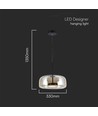 6W Designer Pendelleuchte - Ø35cm, 750lm, 3000K, Metall und Glas, Innen-Deckenleuchte