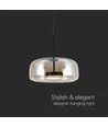 6W Designer Pendelleuchte - Ø35cm, 750lm, 3000K, Metall und Glas, Innen-Deckenleuchte