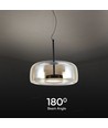 6W Designer Pendelleuchte - Ø35cm, 750lm, 3000K, Metall und Glas, Innen-Deckenleuchte