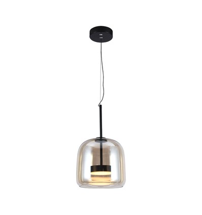 6W Designer LED Pendelleuchte - 750lm, Metall und Glas, Ø23cm, höhenverstellbar, inkl. Leuchtmittel
