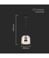 6W Designer LED Pendelleuchte - 750lm, Metall und Glas, Ø23cm, höhenverstellbar, inkl. Leuchtmittel