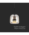 6W Designer LED Pendelleuchte - 750lm, Metall und Glas, Ø23cm, höhenverstellbar, inkl. Leuchtmittel