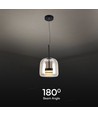 6W Designer LED Pendelleuchte - 750lm, Metall und Glas, Ø23cm, höhenverstellbar, inkl. Leuchtmittel