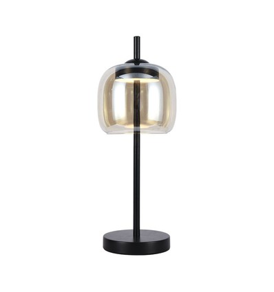 7W Designer LED Tischleuchte - 700lm, 3000K, Metall und Glas, Ø12 x 22,5 cm