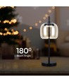 7W Designer LED Tischleuchte - 700lm, 3000K, Metall und Glas, Ø12 x 22,5 cm