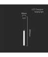 5W LED Designer Pendelleuchte - 600lm, Metall + Glas, Ø5,5cm, inkl. Leuchtmittel