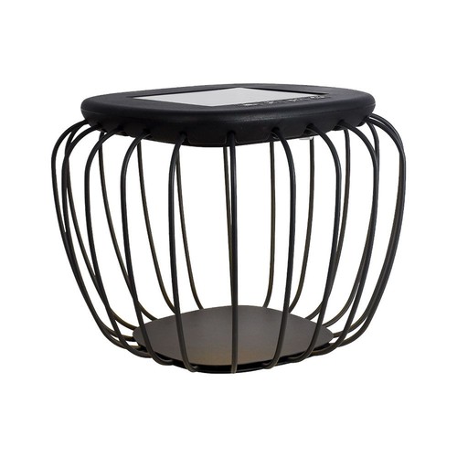 1W Solara Designer Garten/Tischleuchte - Solar, IP44, 120lm, 3000K+6000K, grau, laternenförmig