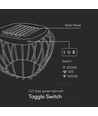 1W Solara Designer Garten/Tischleuchte - Solar, IP44, 120lm, 3000K+6000K, grau, laternenförmig