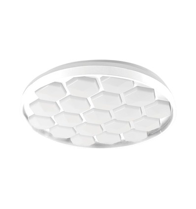60W Designer Domelight Deckenleuchte - Ø49cm, 6000lm, dimmbar, inkl. Fernbedienung, Bienenwaben-Cover