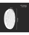 60W Designer Domelight Deckenleuchte - Ø49cm, 6000lm, dimmbar, inkl. Fernbedienung, Bienenwaben-Cover