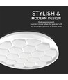 60W Designer Domelight Deckenleuchte - Ø49cm, 6000lm, dimmbar, inkl. Fernbedienung, Bienenwaben-Cover