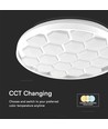 60W Designer Domelight Deckenleuchte - Ø49cm, 6000lm, dimmbar, inkl. Fernbedienung, Bienenwaben-Cover