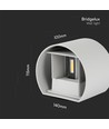 5W LED Wandleuchte mit Up/Down Licht - IP65 Außen, grau, rund, 4000K, inkl. Leuchtmittel
