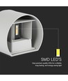 5W LED Wandleuchte mit Up/Down Licht - IP65 Außen, grau, rund, 4000K, inkl. Leuchtmittel