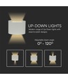 5W LED Wandleuchte mit Up/Down Licht - IP65 Außen, grau, rund, 4000K, inkl. Leuchtmittel