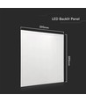 60x60 LED Panel, 36W - 120lm/W, IP65, flicker free, weißer Rahmen