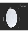 40W LED Designer Dome Deckenleuchte - 4000lm, 3-in-1 CCT, dimmbar, inkl. Fernbedienung, Blumenmuster
