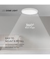 24W Kuppelleuchte - LED, Samsung-Chip, 4000K, rund, weißer Rahmen, IP44