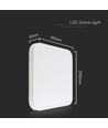 24W LED-Deckenleuchte - Samsung Chip, 4000K, Quadratisch, Weißer Rahmen, IP44