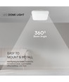 24W LED-Deckenleuchte - Samsung Chip, 4000K, Quadratisch, Weißer Rahmen, IP44