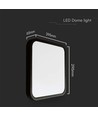 24W LED-Deckenleuchte - Samsung-Chip, 3000K, quadratisch, schwarzer Rahmen, IP44