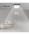 24W LED-Deckenleuchte - Samsung-Chip, 3000K, quadratisch, schwarzer Rahmen, IP44