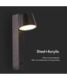 8W LED Wandleuchte mit USB - 3000K, 900lm, IP20, schwarz, drehbar, Innenbereich, inkl. Leuchtmittel