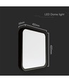 48W LED Deckenleuchte, 42x42cm - 4000K, IP44, schwarzer Rand, quadratisch, 5160lm