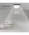 48W LED Deckenleuchte, 42x42cm - 4000K, IP44, schwarzer Rand, quadratisch, 5160lm