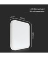 36W LED Sensorleuchte - IP44, 42 x 42cm, Samsung LED Chip, weißer Rand, Fernbedienung, integrierter Sensor, inkl. Leuchtmittel