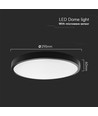 18W LED-Sensorleuchte - IP44, Ø29,5cm, schwarzer Rand, integrierter Sensor, Fernbedienung, inkl. Leuchtmittel