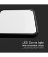 V-Tac 18W LED Sensorlampe - Samsung Chip, 29,5 x 29,5 cm, schwarzer Rand, IP44, Fernbedienung, integrierter Sensor