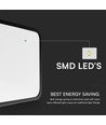 V-Tac 18W LED Sensorlampe - Samsung Chip, 29,5 x 29,5 cm, schwarzer Rand, IP44, Fernbedienung, integrierter Sensor