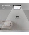 V-Tac 18W LED Sensorlampe - Samsung Chip, 29,5 x 29,5 cm, schwarzer Rand, IP44, Fernbedienung, integrierter Sensor